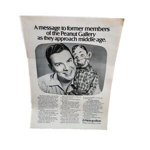 1975 Buffalo Bob Hoody Doody Metropolitan Life Original Print Ad vintage 70s